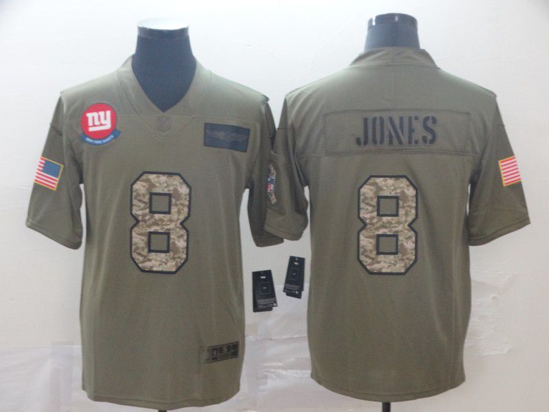 Men New York Giants #8 Jones Camo Nike Olive Salute To Service Limited NFL Jersey->cleveland browns->NFL Jersey